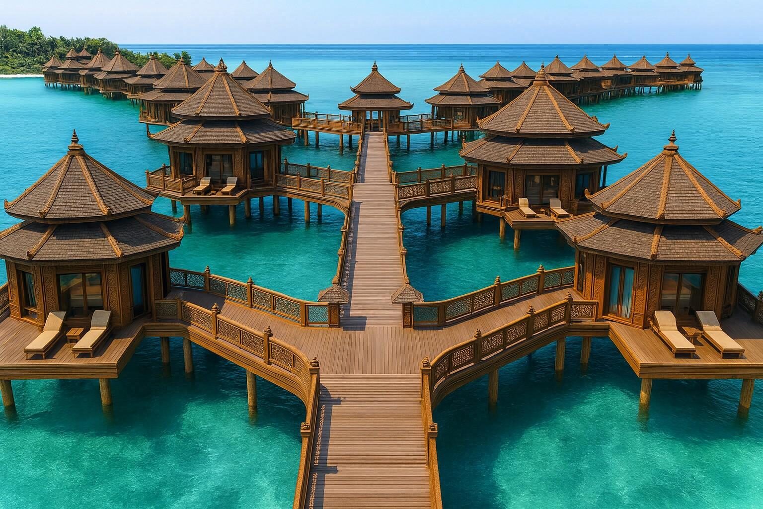 North Bali overwater bungalow resort